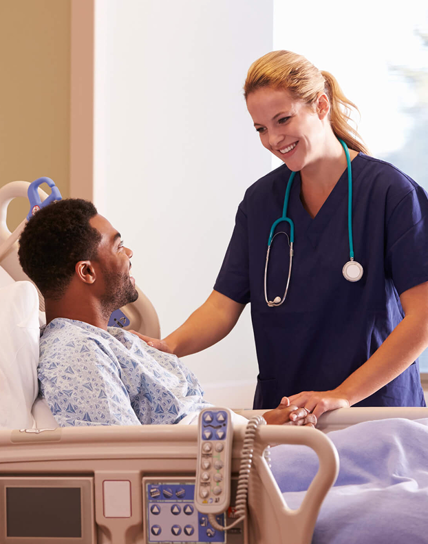 Nurse caring for patient